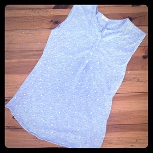 Engine Gray w/ Silver Hearts Button Up Muscle Tee
